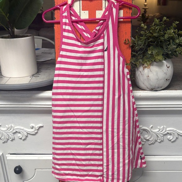 Nautica Pink Striped Kids Tank dress - Picture 1 of 4